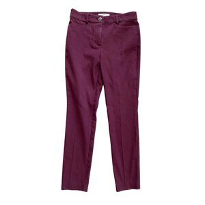 Ann Taylor LOFT Womens The Sutton‎ Skinny Burgundy Pants Size 0 Career Casual